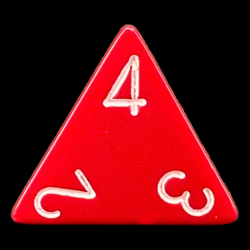 Chessex Opaque Red & White D4 Dice