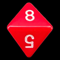 Chessex Opaque Red & White D8 Dice