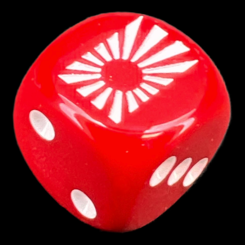 Chessex Opaque Red WW2 Japan Logo D6 Spot Dice