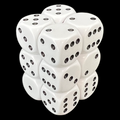 Chessex Opaque White & Black 12 x D6 Dice Set