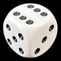 Chessex Opaque White & Black 16mm D6 Spot Dice