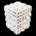 Chessex Opaque White & Black 36 x D6 Dice Set