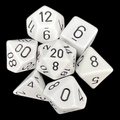 Chessex Opaque White & Black 7 Dice Polyset
