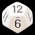 Chessex Opaque White & Black D12 Dice