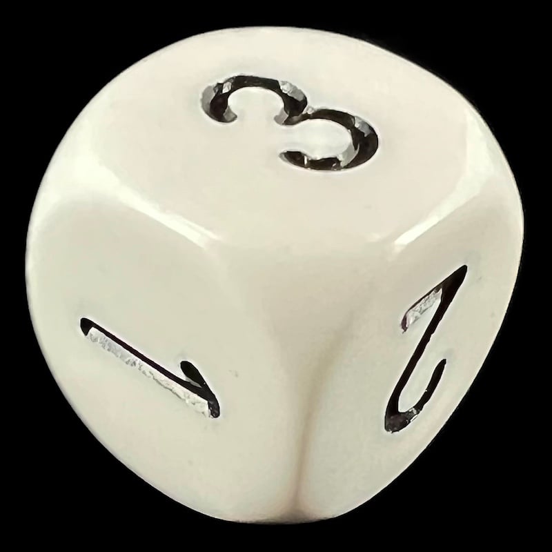Chessex Opaque White & Black D3 Dice