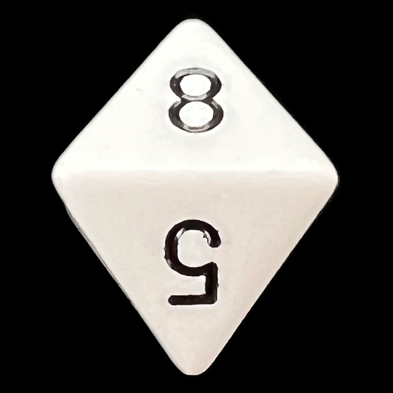 Chessex Opaque White & Black D8 Dice