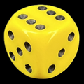 Chessex Opaque Yellow & Black 16mm D6 Spot Dice