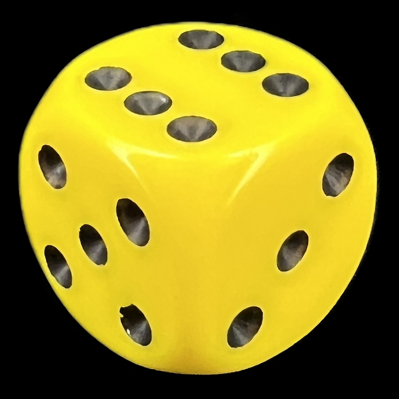 Chessex Opaque Yellow & Black 16mm D6 Spot Dice