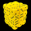 Chessex Opaque Yellow & Black 36 x D6 Dice Set