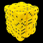 Chessex Opaque Yellow & Black 36 x D6 Dice Set
