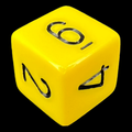 Chessex Opaque Yellow & Black D6 Dice