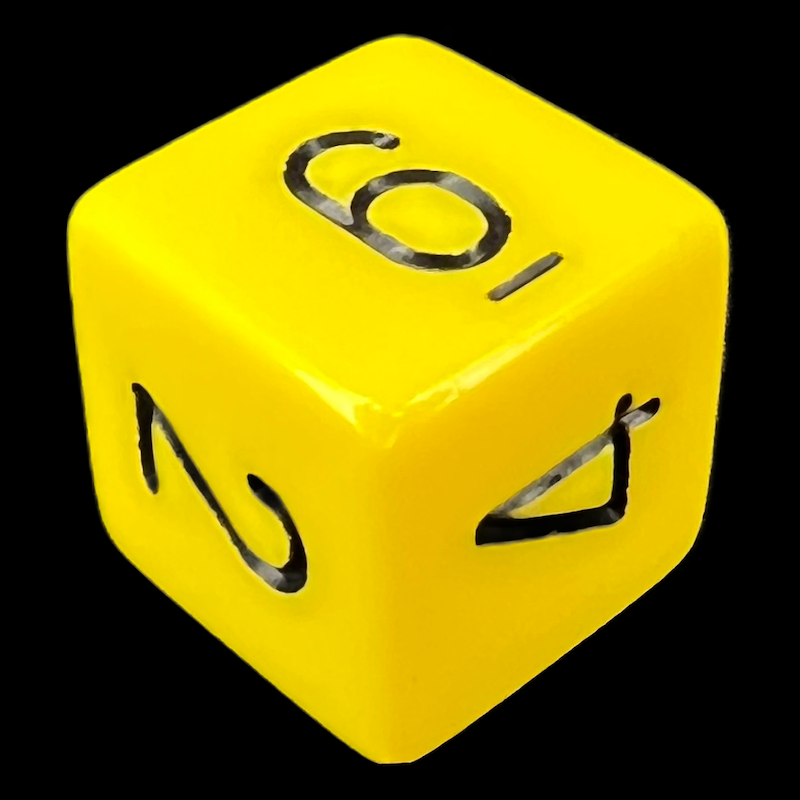 Chessex Opaque Yellow & Black D6 Dice