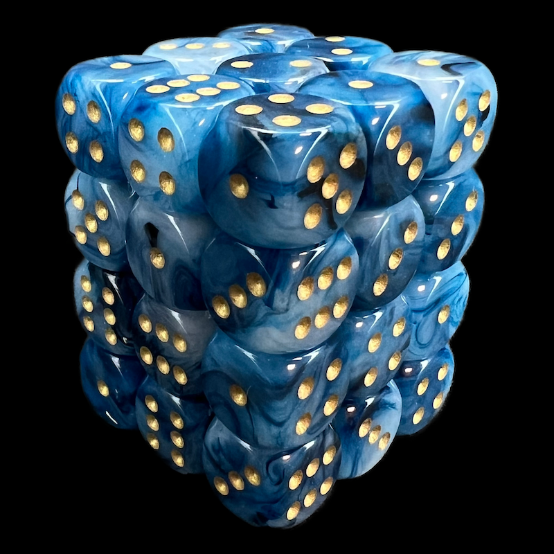 Chessex Phantom Teal & Gold 36 x D6 Dice Set