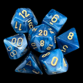 Chessex Phantom Teal & Gold 7 Dice Polyset