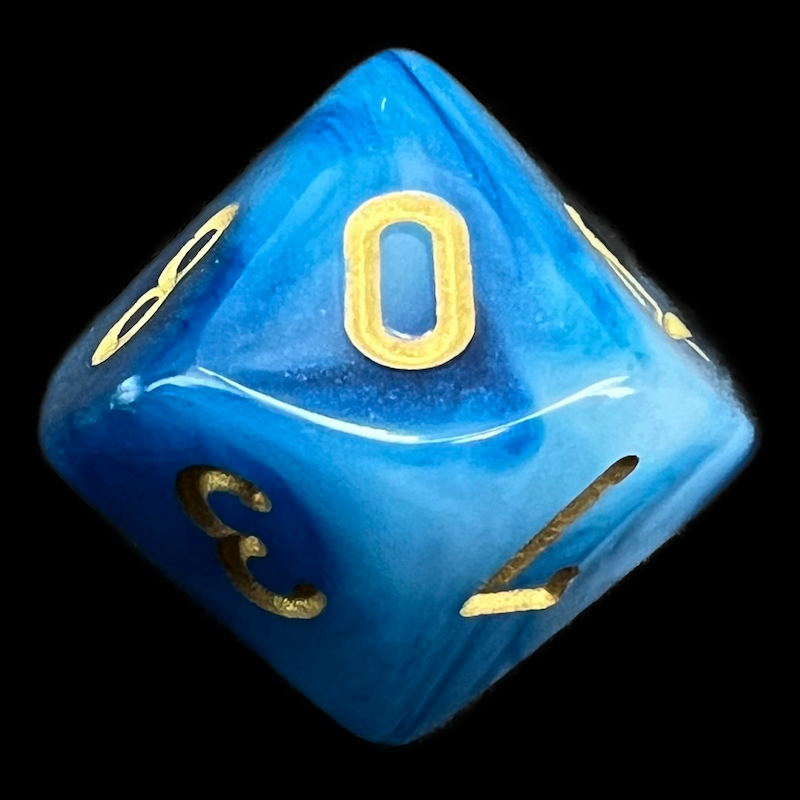 Chessex Phantom Teal & Gold D10 Dice