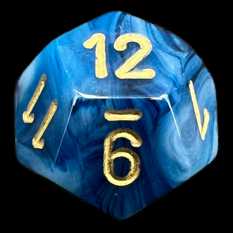 Chessex Phantom Teal & Gold D12 Dice