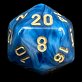 Chessex Phantom Teal & Gold D20 Dice