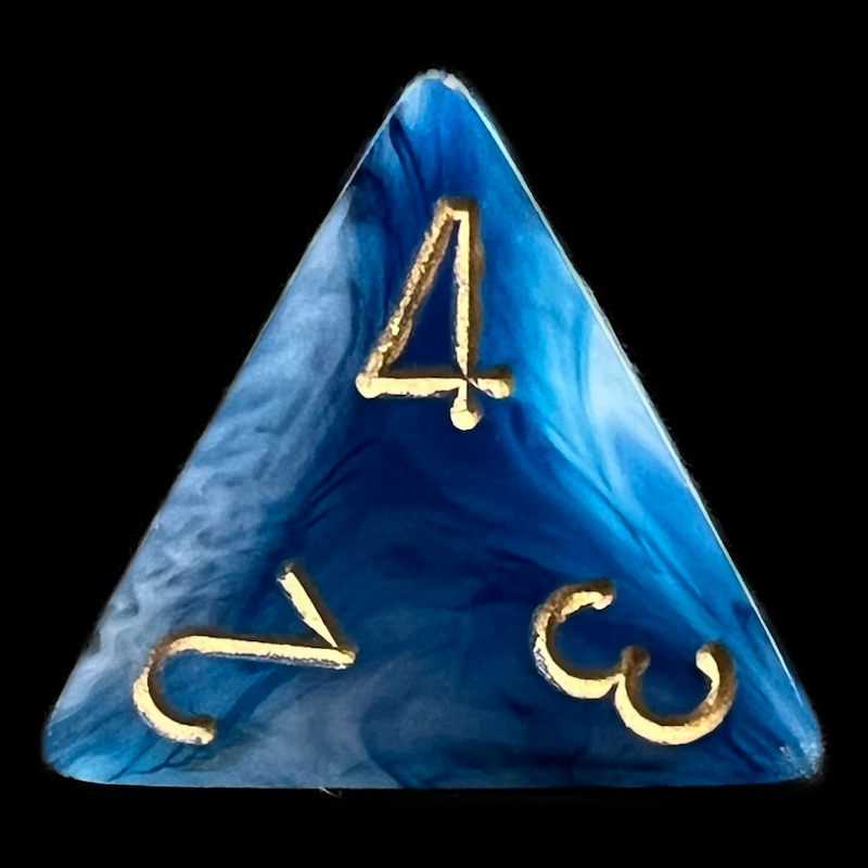 Chessex Phantom Teal & Gold D4 Dice