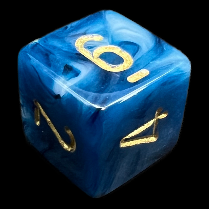 Chessex Phantom Teal & Gold D6 Dice