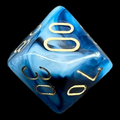 Chessex Phantom Teal & Gold Percentile Dice