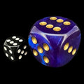 Chessex Borealis Royal Purple & Gold Luminary BIG 30mm D6 Spot Dice