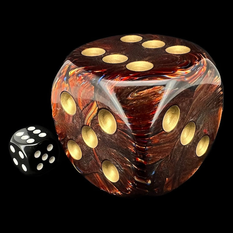 Chessex Scarab Blue Blood & Gold MASSIVE 50mm D6 Spot Dice