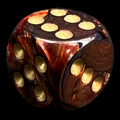 Chessex Scarab Blue Blood & Gold 16mm D6 Spot Dice