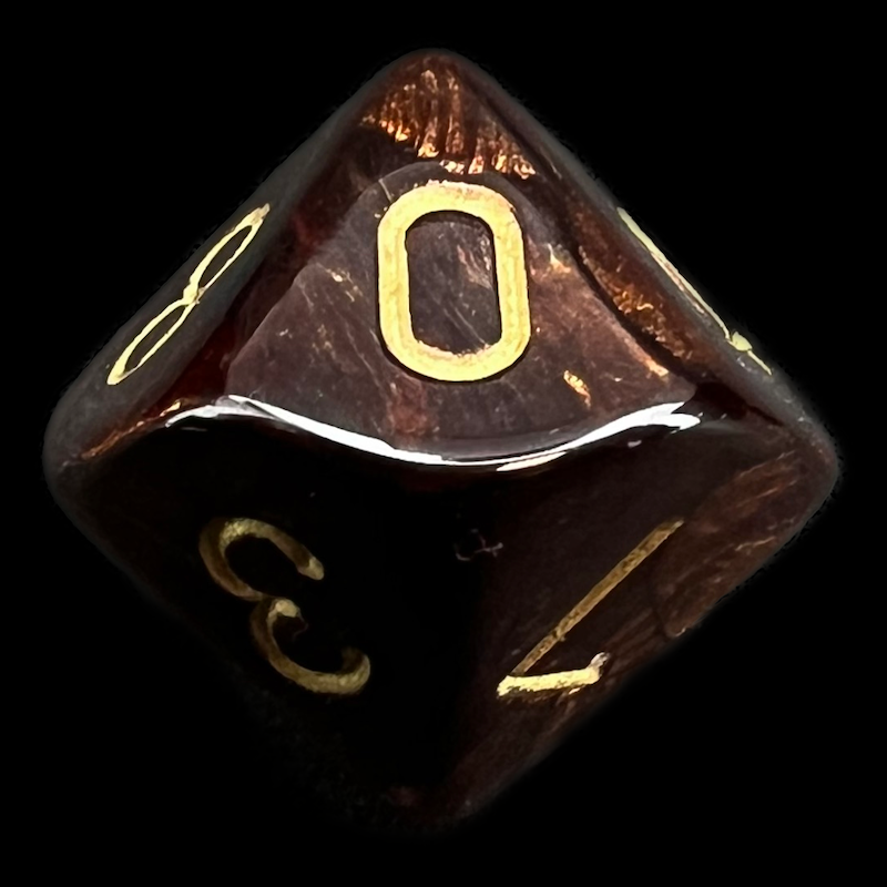 Chessex Scarab Blue Blood & Gold D10 Dice