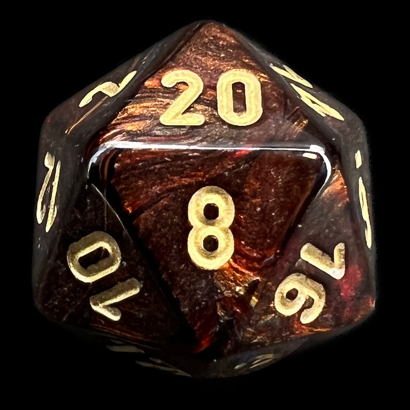 Chessex Scarab Blue Blood & Gold D20 Dice