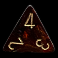 Chessex Scarab Blue Blood & Gold D4 Dice