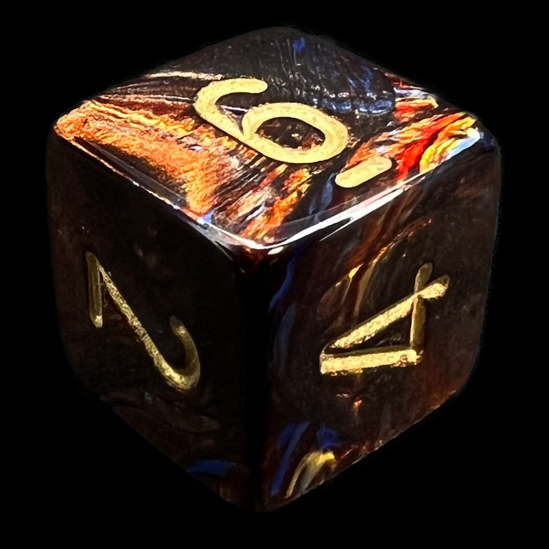 Chessex Scarab Blue Blood & Gold D6 Dice