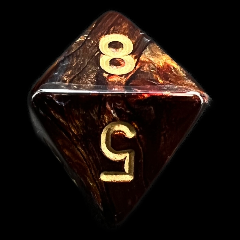 Chessex Scarab Blue Blood & Gold D8 Dice