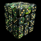 Chessex Scarab Jade & Gold 36 x D6 Dice Set