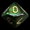 Chessex Scarab Jade & Gold D10 Dice