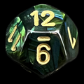 Chessex Scarab Jade & Gold D12 Dice