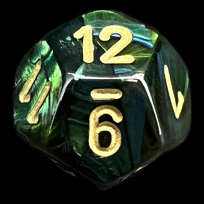 Chessex Scarab Jade & Gold D12 Dice
