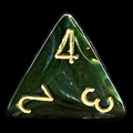 Chessex Scarab Jade & Gold D4 Dice