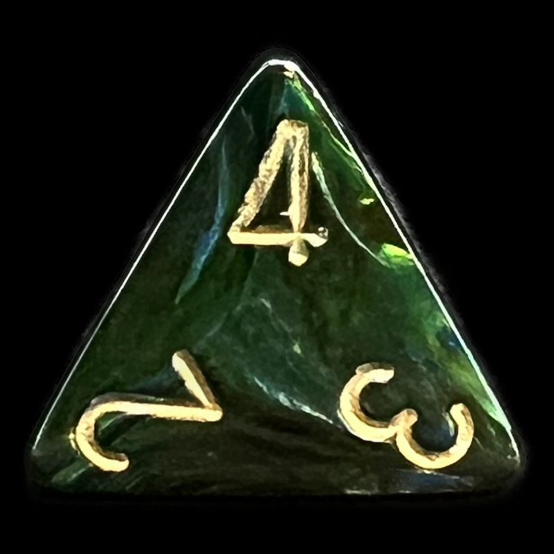 Chessex Scarab Jade & Gold D4 Dice