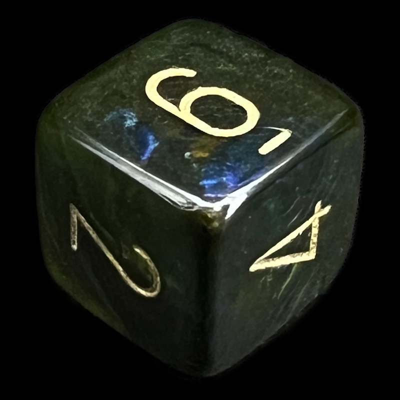 Chessex Scarab Jade & Gold D6 Dice