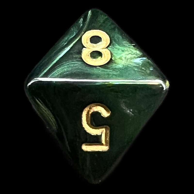 Chessex Scarab Jade & Gold D8 Dice