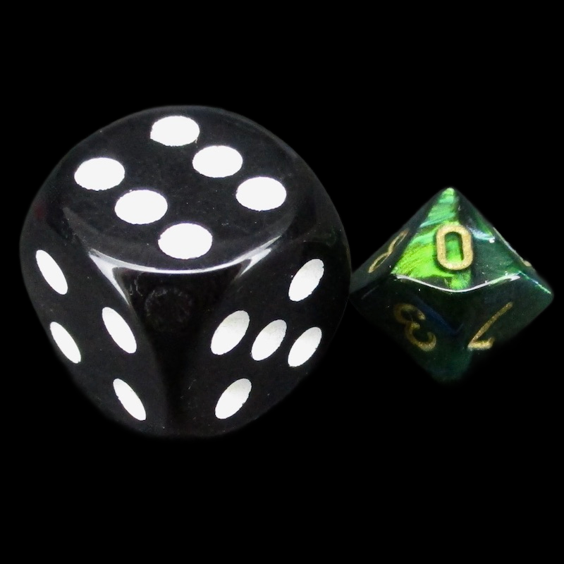 Chessex Scarab Jade & Gold MINI-HEDRAL D10 Dice