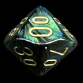 Chessex Scarab Jade & Gold Percentile Dice