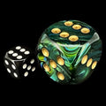 Chessex Scarab Jade & Gold BIG 30mm D6 Spot Dice