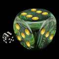 Chessex Scarab Jade & Gold MASSIVE 50mm D6 Spot Dice