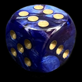 Chessex Scarab Royal Blue & Gold 16mm D6 Spot Dice