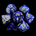 Chessex Scarab Royal Blue & Gold 7 Dice Polyset