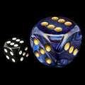 Chessex Scarab Royal Blue & Gold BIG 30mm D6 Spot Dice