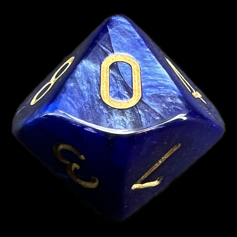 Chessex Scarab Royal Blue & Gold D10 Dice