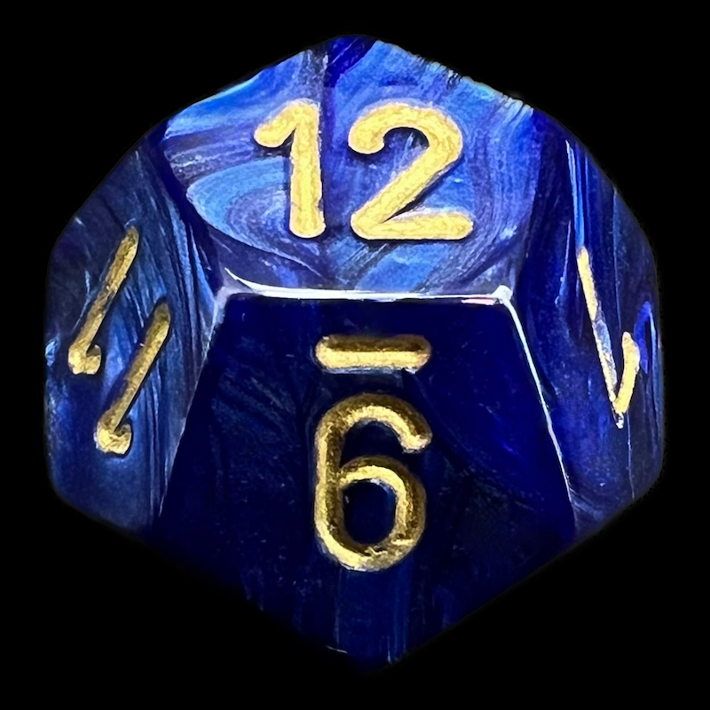 Chessex Scarab Royal Blue & Gold D12 Dice