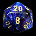 Chessex Scarab Royal Blue & Gold D20 Dice